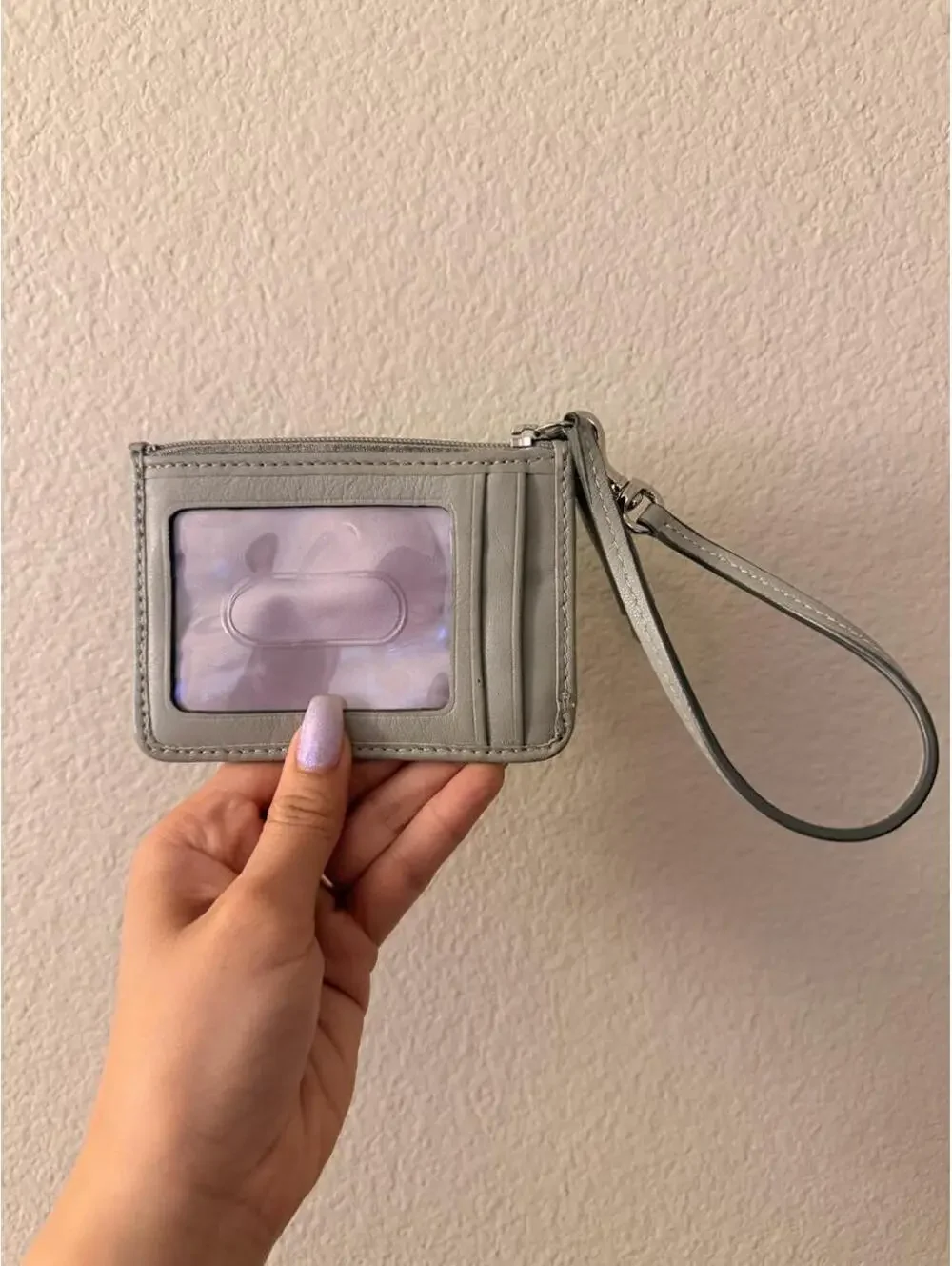 Vintage Gray/Silver Coach Cardholder Wristlet